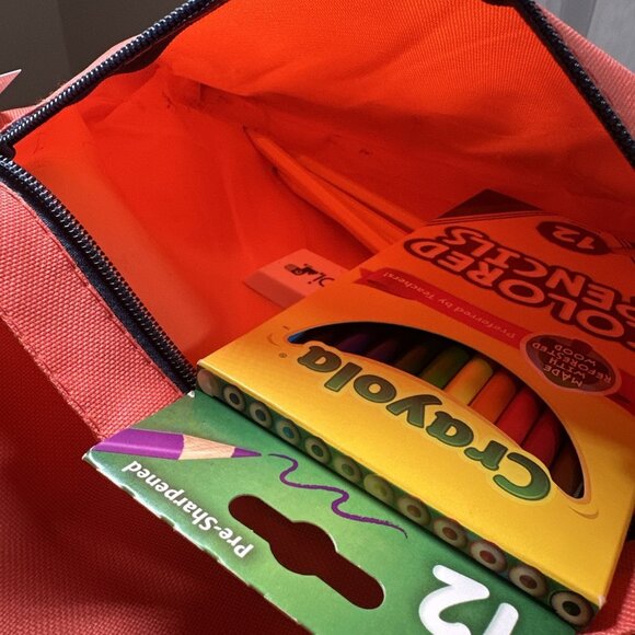 Metropack Basic Backpack Lot Of 2 Orange 16” Mesh Pocket Padded Straps New - Picture 8 of 14